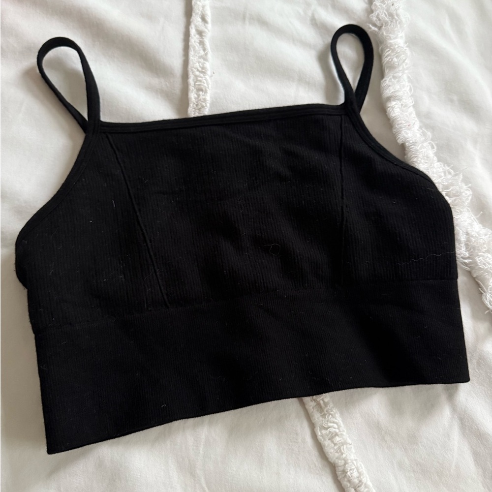 Fabletics Black Ribbed Crop Top - Picture 6 of 6